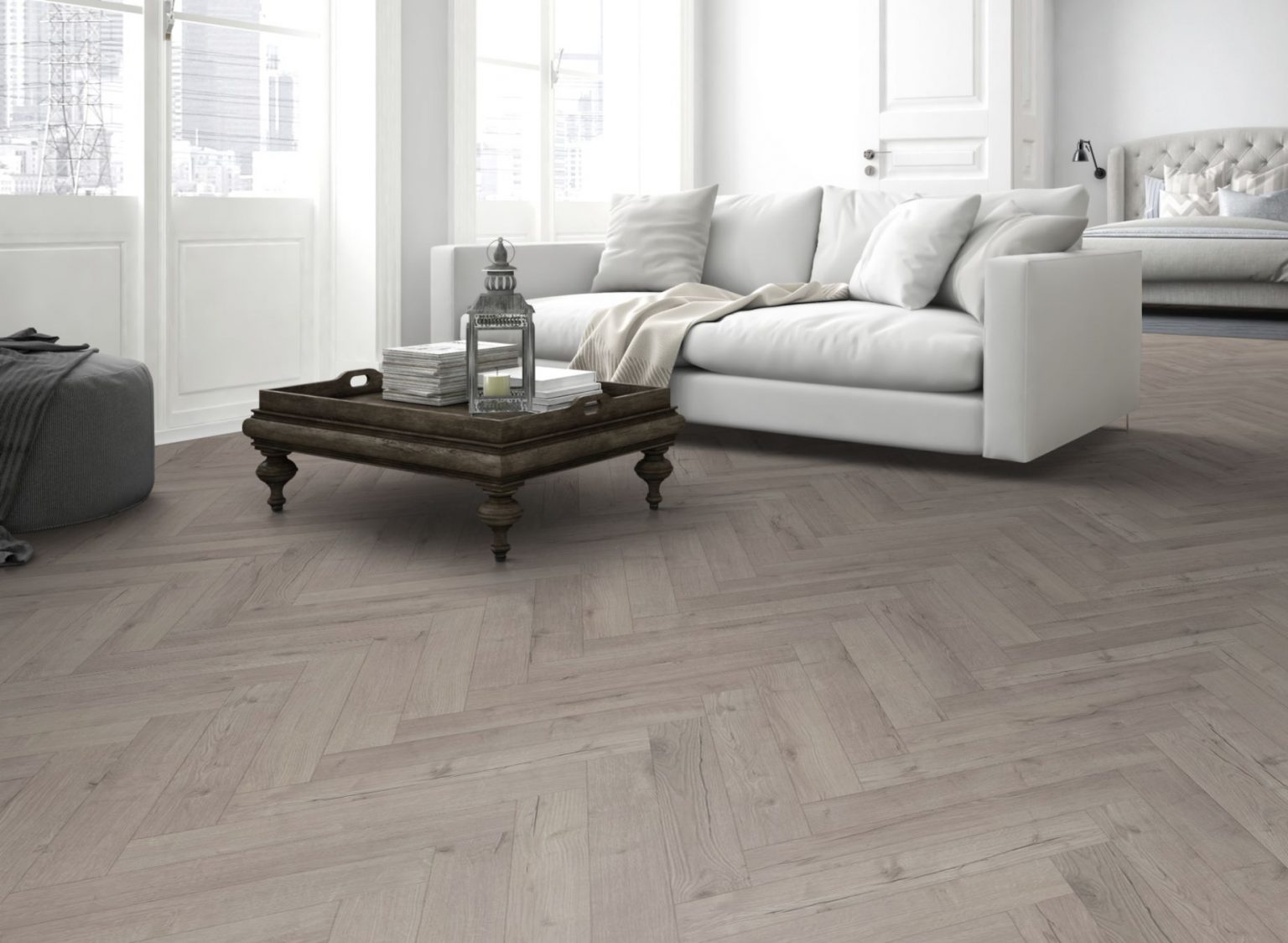 Oak Robust Grey Herringbone Lignum Fusion Premium Brit Floors