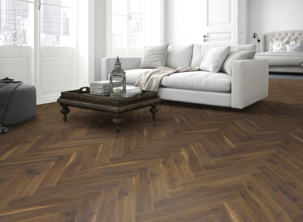 Coffee Oak Herringbone flooring for your living room