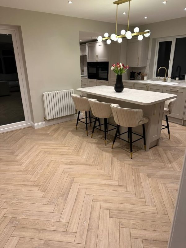 Desert oak herringbone kitchen