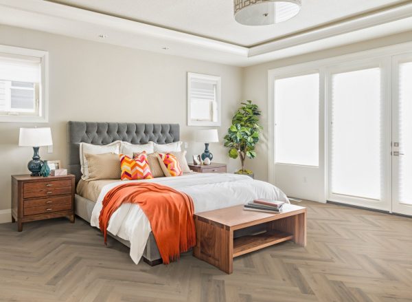 Greige Oak Herringbone flooring for your bedroom