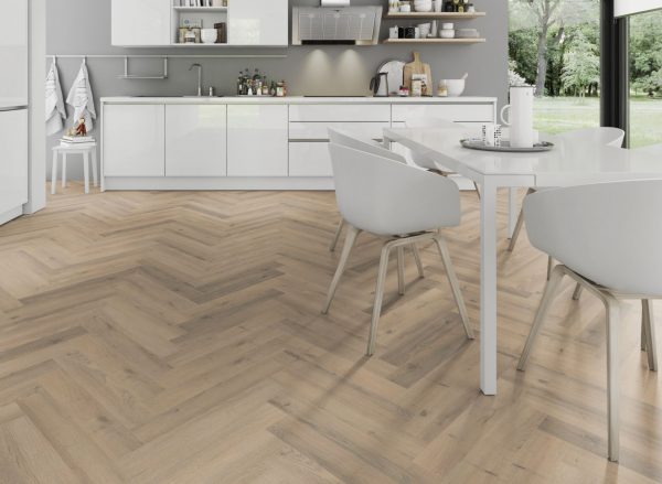 Greige Oak Herringbone flooring for your kitchen