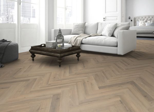 Greige Oak Herringbone flooring for your living room