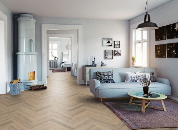 Greige Oak Herringbone flooring for your lounge