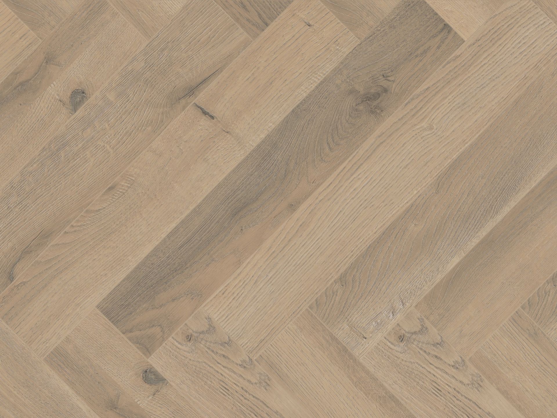 Greige Oak Herringbone flooring close up