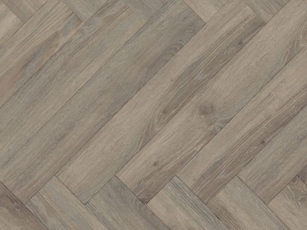 Volcanic Oak Herringbone flooring close up