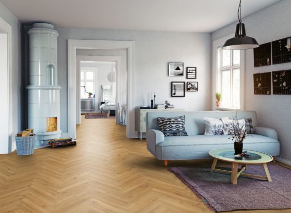 Oak Robust Natural Herringbone flooring in your living room