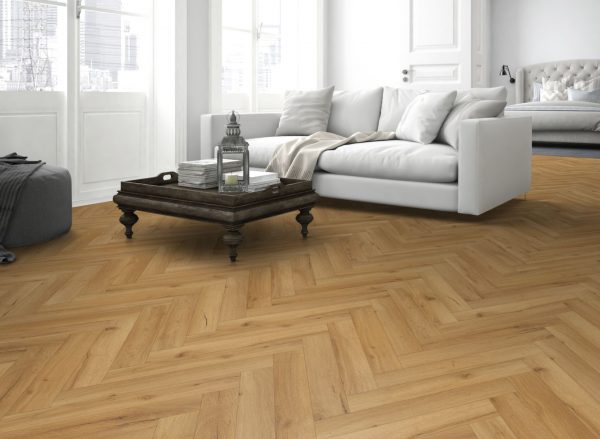 Oak Robust Natural Herringbone flooring in your lounge