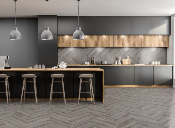 Rustic Grey Oak Herringbone flooring for your kitchen