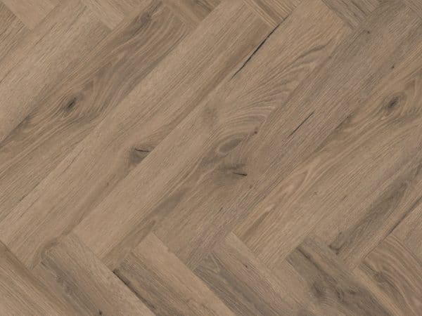 Lignum Core Mocha Oak Herringbone flooring close up