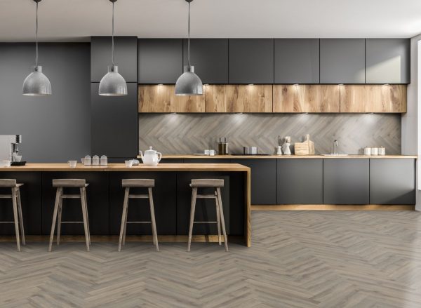 Volcanic Oak Herringbone flooring for your kitchen