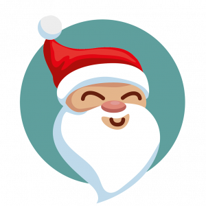 Santa face in circle