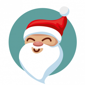 Santa face in circle right side