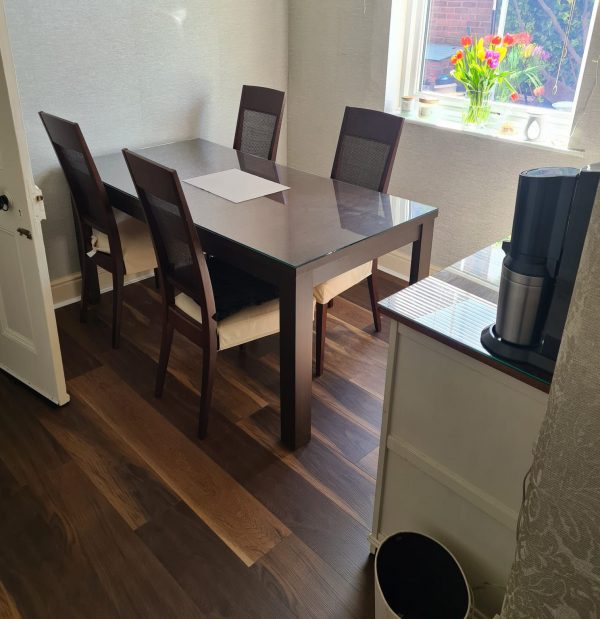 Espresso Oak SPC flooring in Dining room