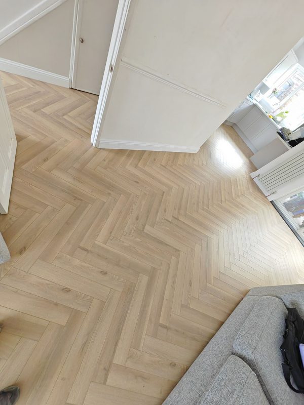 Warren oak herringbone living room