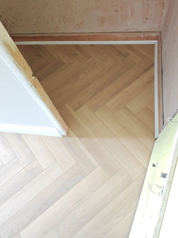 Warren oak herringbone placed before renovation