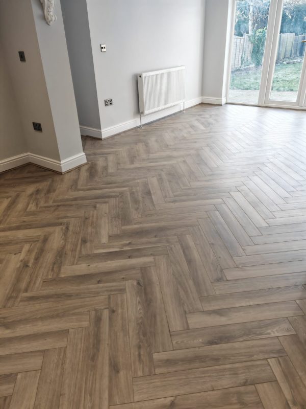 Riverbed oak herringbone in living room