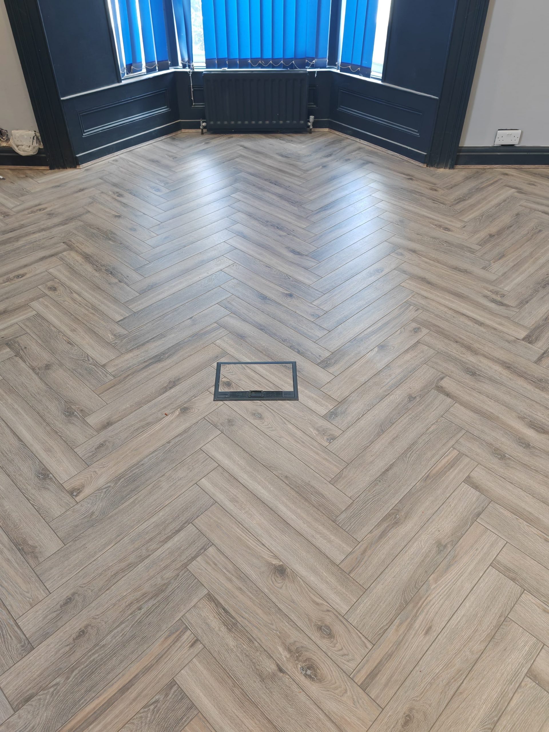 Volcanic oak herringbone flooring