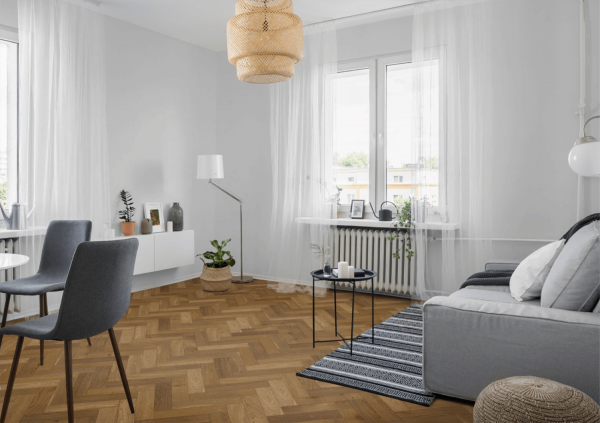 P3-HER-HO Harvest Oak Herringbone flooring in livingspace