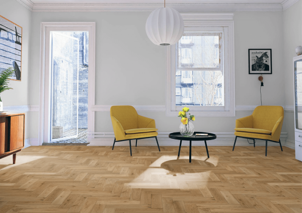 P3-HER-NO Natural Oak & Matt Lacquered Herringbone Lifestyle 2