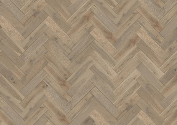 P3-HER-PG Pearl Grey Oak Herringbone flooring Frontal