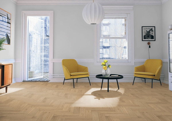 P3-HER-WO Whisper Oak Herringbone Flooring Lifestyle 2