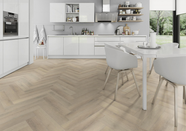 SPC-HER-SSO Seashell Oak Herringbone flooring