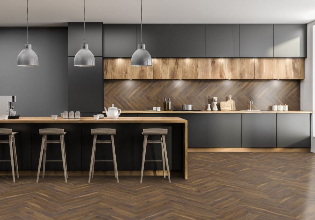 Coffee Oak Herringbone flooring for your kitchen